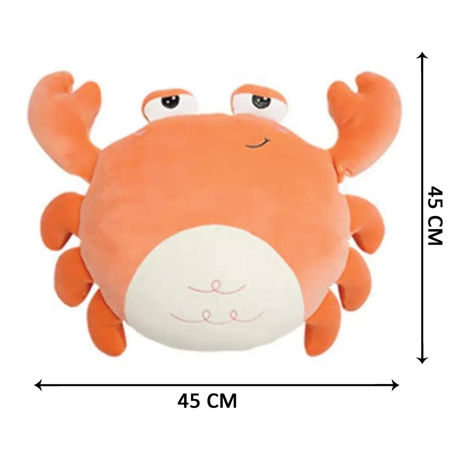 1. A cute stuffed crab toy on a white background.