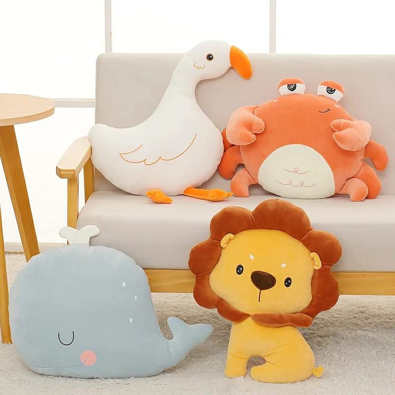 2. Soft and adorable cartoon animal plushies perfect for children to snuggle.