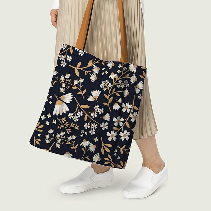 Midnight Garden Cotton Canvas Tote Bags