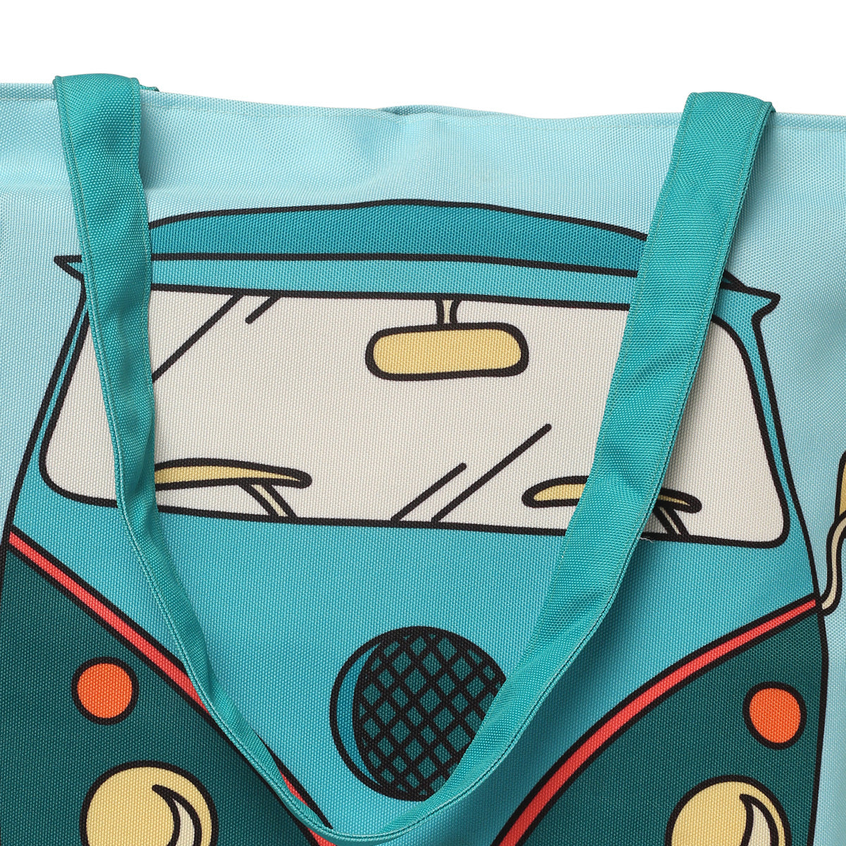 Blue bag with cartoon car design, perfect for kids' school supplies or travel essentials.