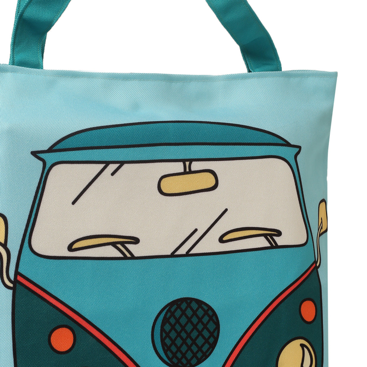 tote bag side zoom view with classic van print 