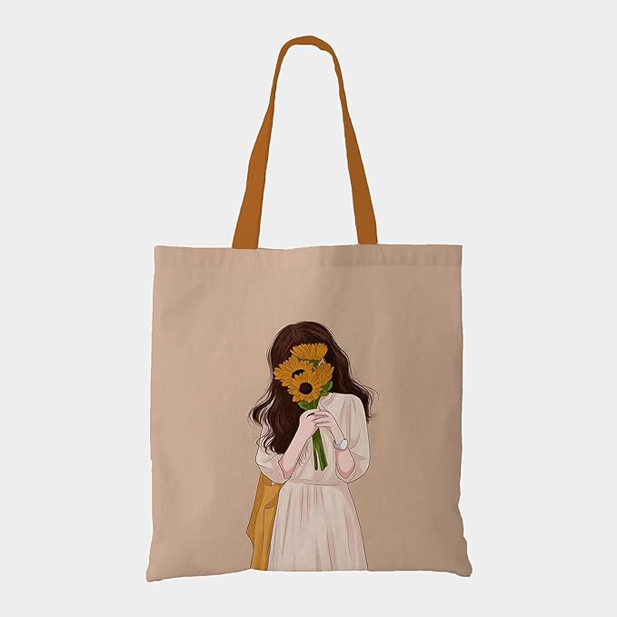 Shy Girl Canvas Tote Bag