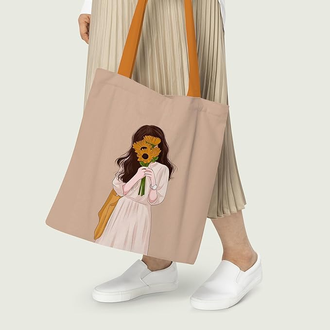 Shy Girl Canvas Tote Bag