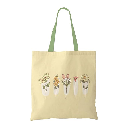 Floral Art Canvas Tote Bag