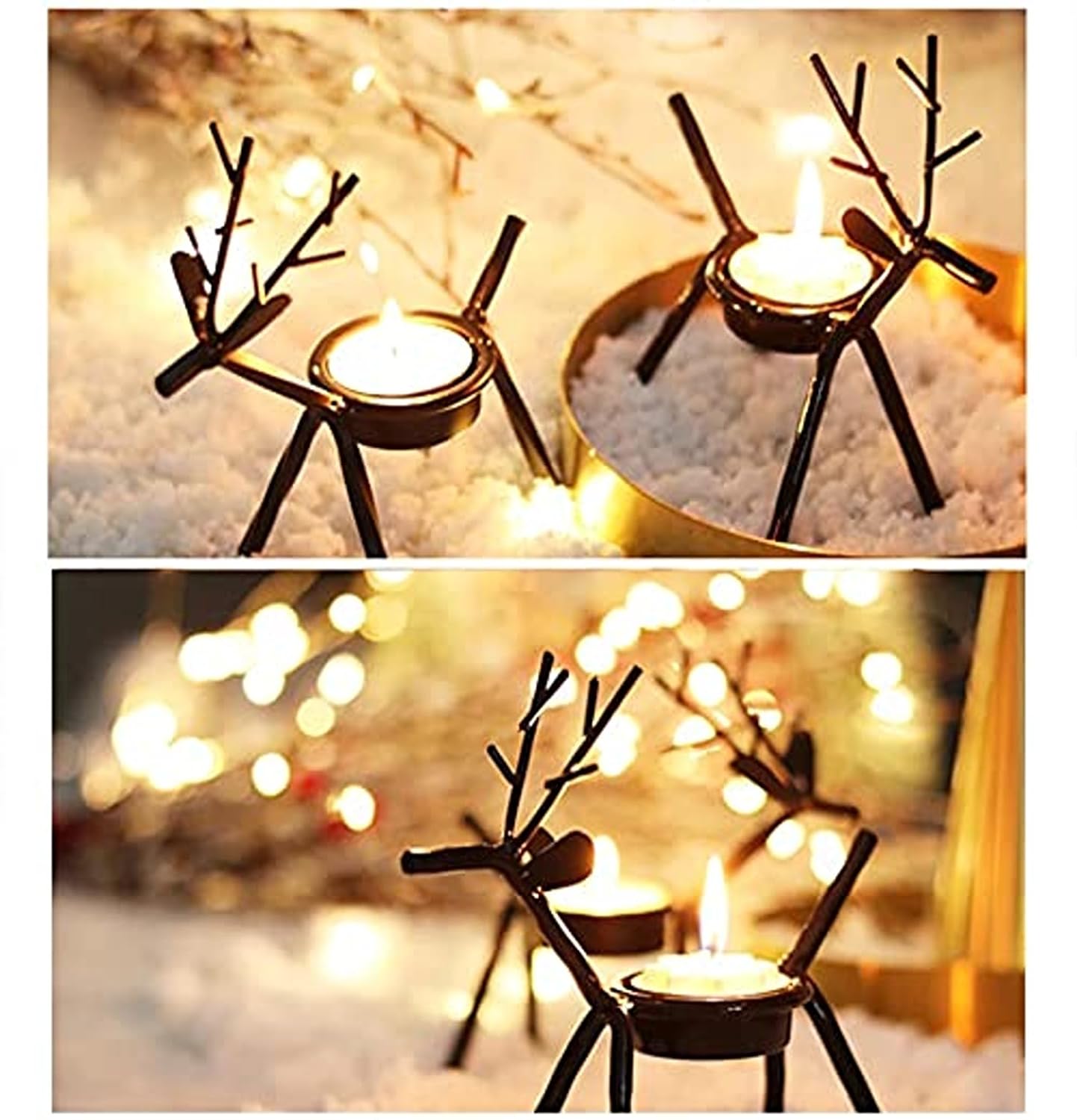  Festive Christmas reindeer candle holders, perfect for holiday decor.