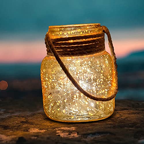 Decorative glass jar with twine accent, adds a rustic vibe.