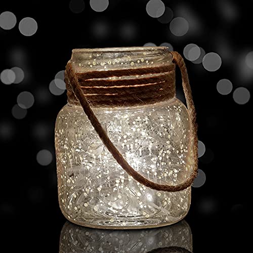 Glass jar with rope tied around it, rustic and charming home decor piece