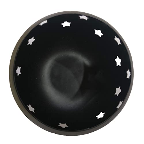 Star-shaped black and white button on white