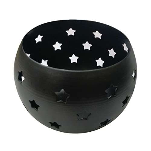 Elegant black bowl with star motif.