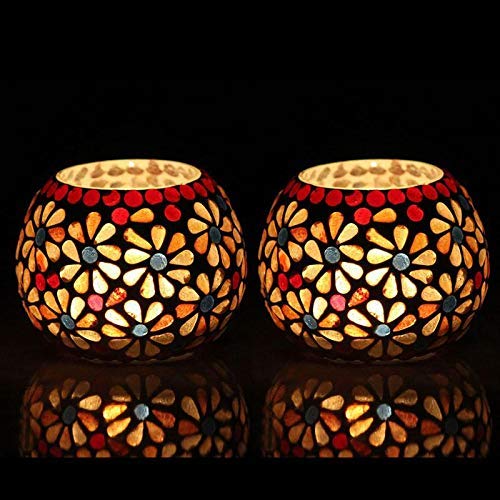 Glass Mosaic Tealight Candle Holder