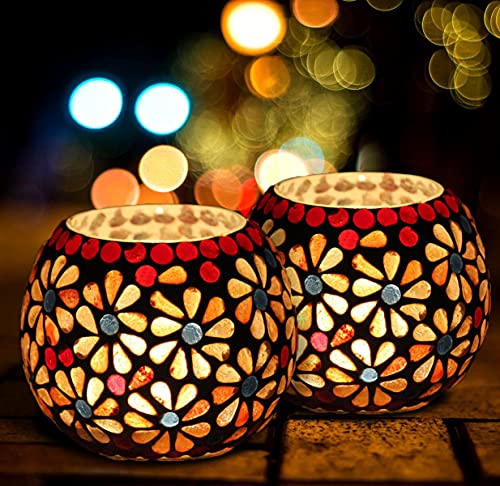 Glass Mosaic Tealight Candle Holder