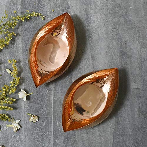 Pair of copper tea lights 