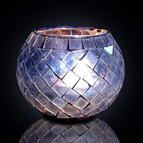  Decorative glass ball showcasing a detailed mosaic design.