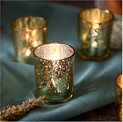  Elegant gold tea light candle holder, ideal for creating a warm and inviting atmosphere in your home.