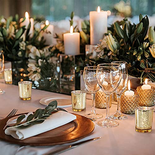 Decorative gold tea light candle holder, a beautiful addition to any tabletop or mantel.