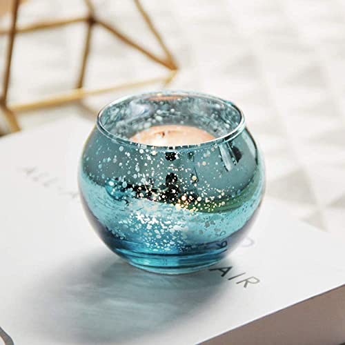 Bundle of (3) Shimmer Tealight Holder, Light outlet Blue