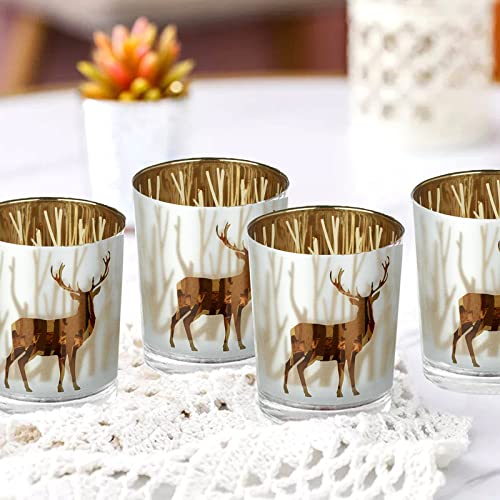 Reindeer Glass Tealight Holders