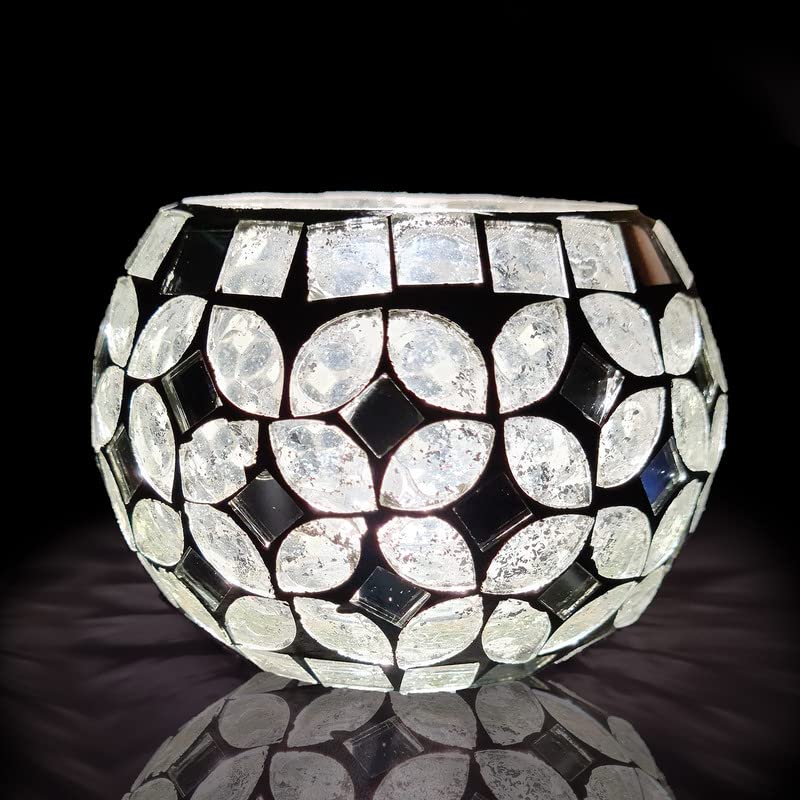Stylish glass bowl with a unique lighted motif, perfect for creating a warm and inviting ambiance