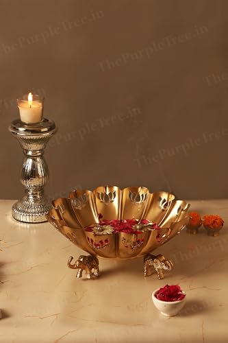 Elephant-shaped diya in stunning gold color.