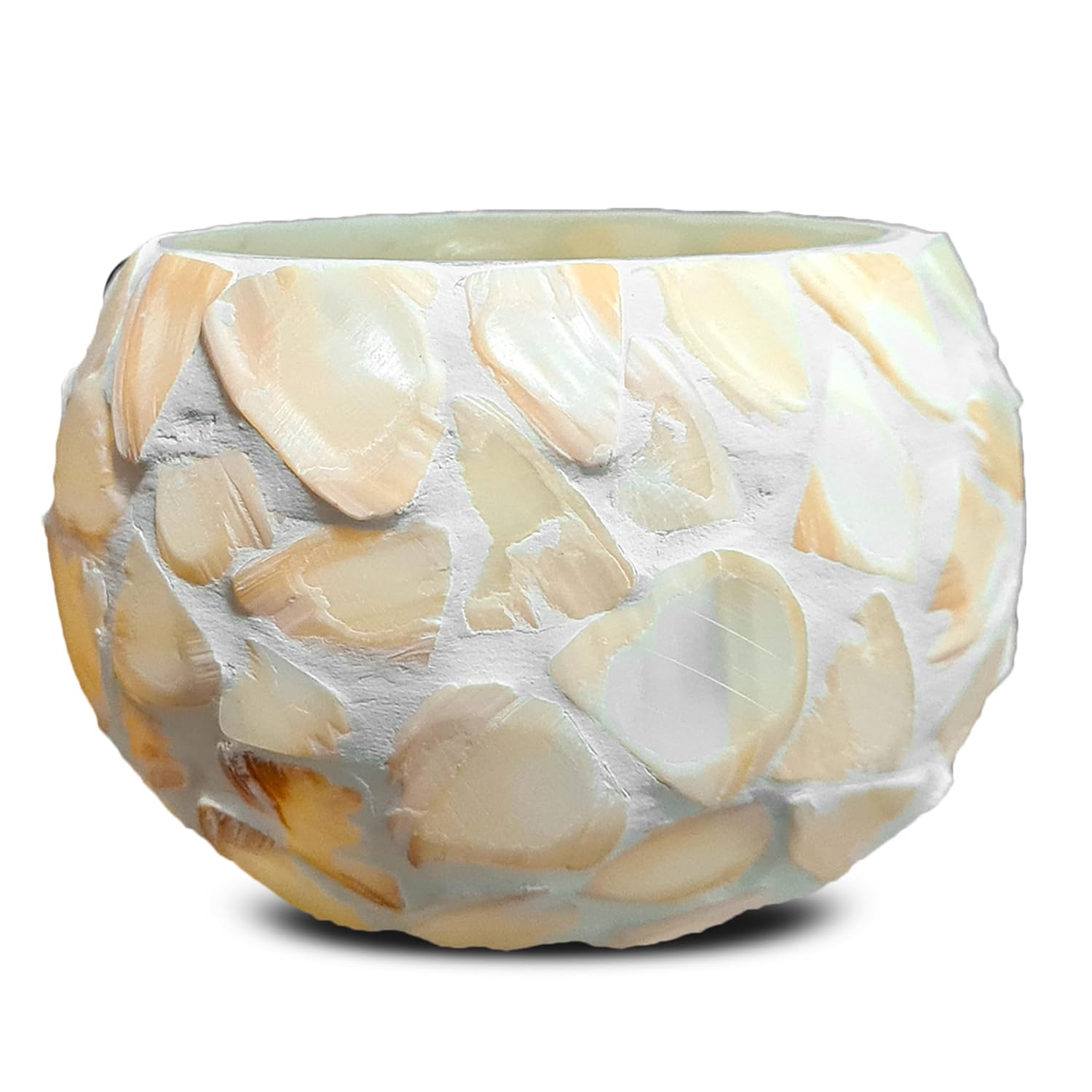 A white ceramic bowl with a white stone pattern, great for adding a touch of elegance to any room.